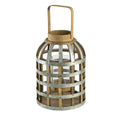 Decorative Lantern With Handle, Wooden Lantern For Indoor Outdoor, Home Garden Wedding Silver Iron