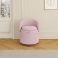 Multi Functional Stool 23 Inches Movable Storage, Pink Teddy Fleece Everywhere In The Bedroom And Living Room Pink Teddy Polyester Blend