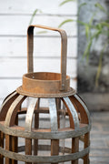 Decorative Lantern With Handle, Wooden Lantern For Indoor Outdoor, Home Garden Wedding Silver Iron