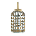 Decorative Lantern With Handle, Wooden Lantern For Indoor Outdoor, Home Garden Wedding Silver Iron