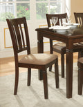 6pc Transitional Style Dining Furniture Set Table with espresso-seats 6-dining