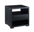 Accent Table, Sofa Side Table With Drawer And 2 Tier Shelves Black Black Particle Board