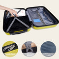 Luggage Suitcase 3 Piece Sets Hardside Carry on yellow-abs