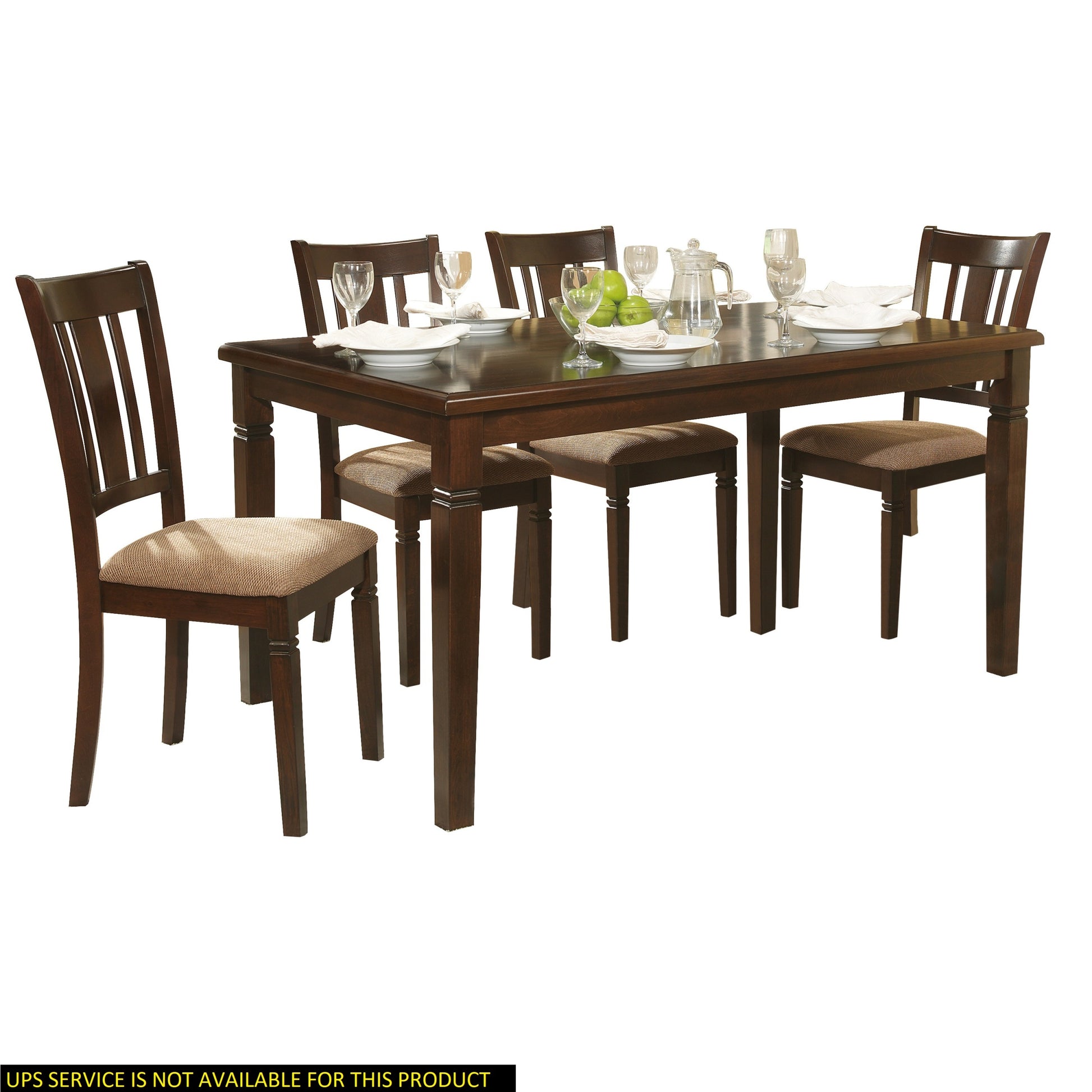 5pc Transitional Style Dining Furniture Set Table and espresso-seats 4-dining