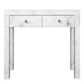 Tempered Glass Marble Texture Dressing Table White Glass