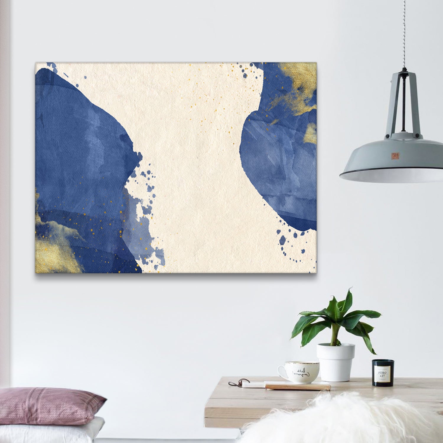 Framed Canvas Wall Art Decor Abstract Painting, Blue And White Color Decoration For Office Living Room, Bedroom Decor Ready To Hang Rectangle Framed Multicolor Christmas Oversized 41In Canvas Cultures And Diasporas