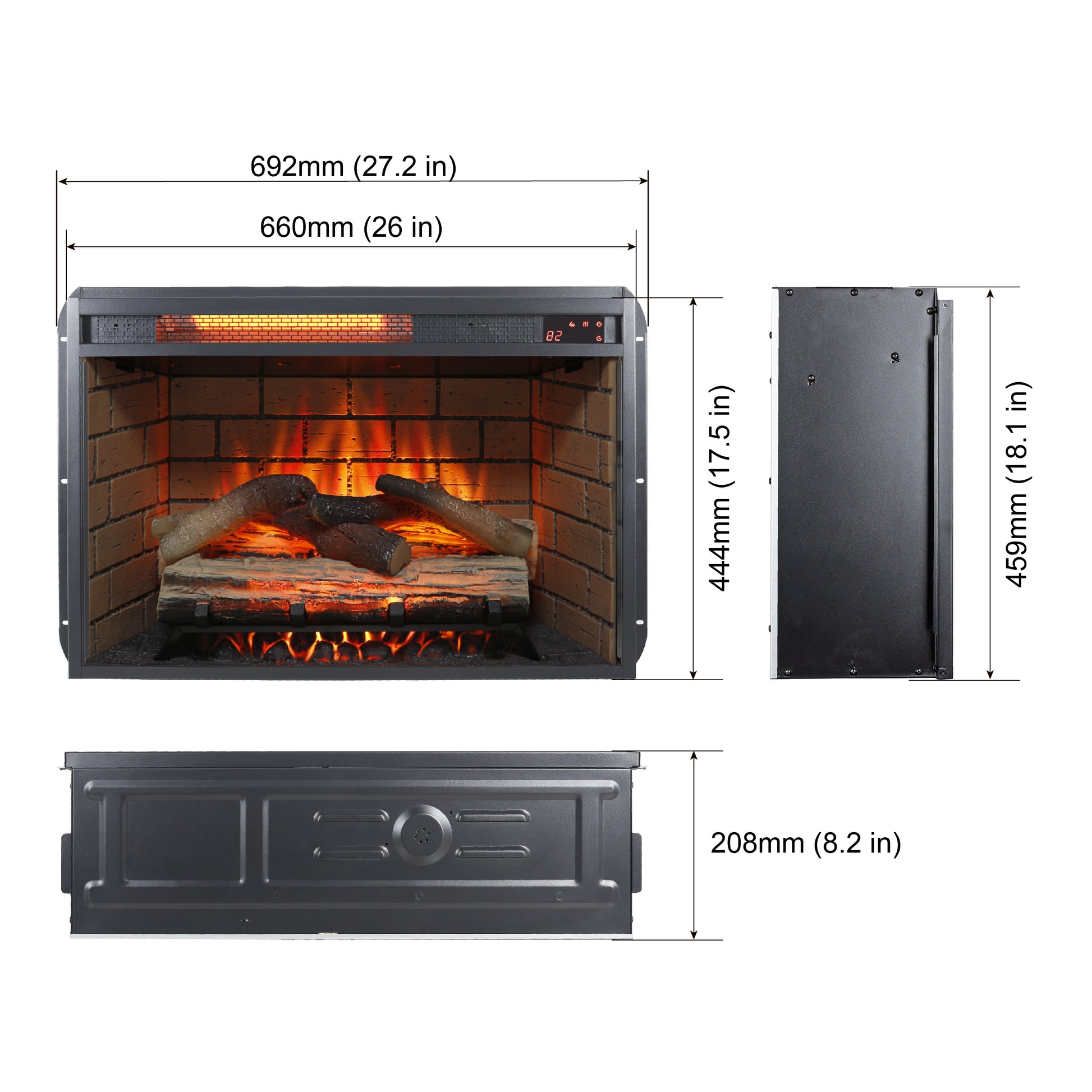 60 Inch Electric Fireplace Entertainment Center With Door Sensor Dark Rustic Oak Powder Coated Electric Dark Oak Vent Free Yes Insert Wood Stainless Steel Glass Electric