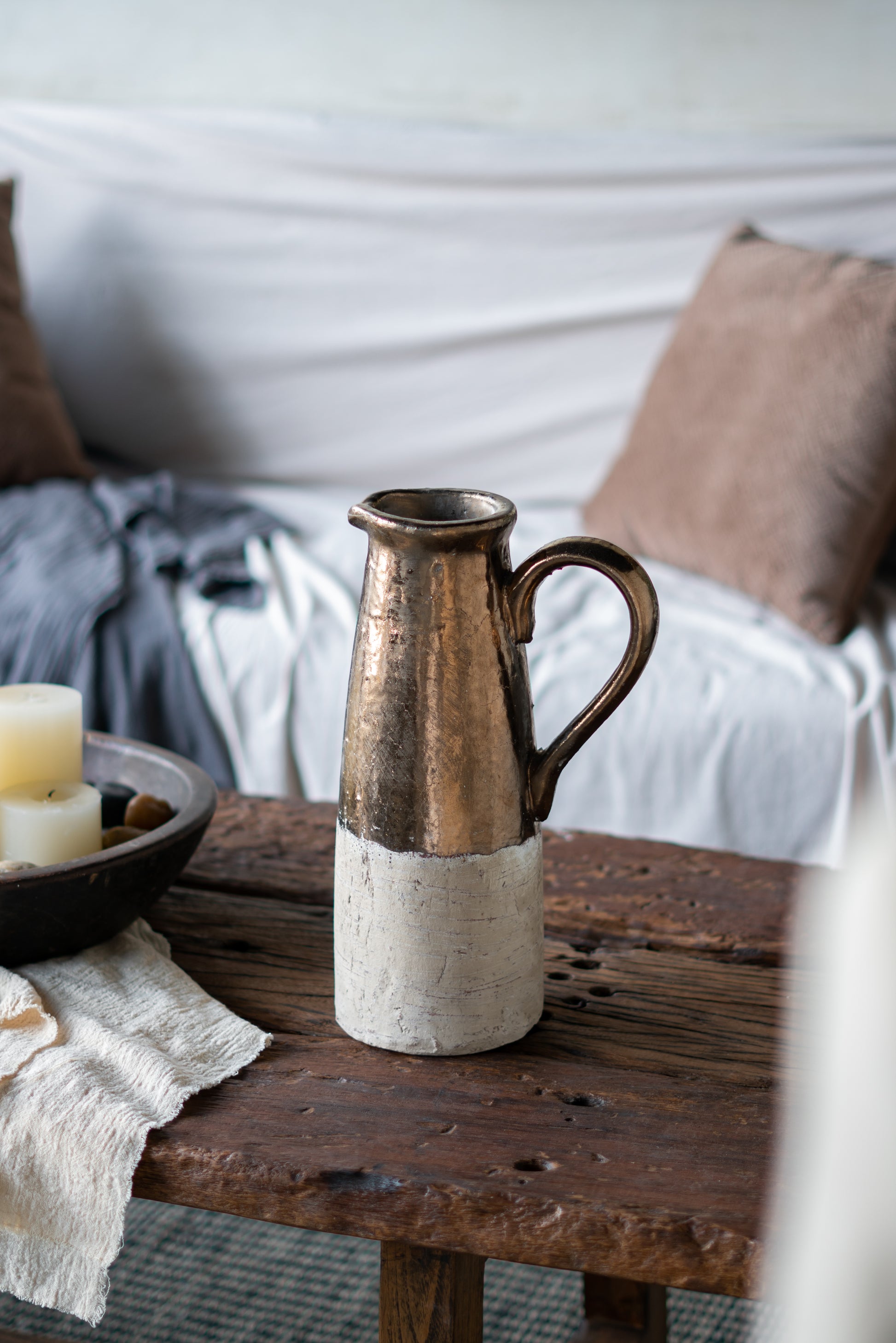 8.9" X 5.7" X 14.4" Candia Terracotta Pitcher, Sienna Brown Brown Ceramic