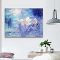 Framed Canvas Wall Art Decor Abstract Style Painting, Impressionism Lotus Painting Decoration For Office Living Room, Bedroom Decor Ready To Hang 4028In Thickness 1.5Inch Rectangle Framed Multicolor Oversized 41In Canvas Plants&Flowers