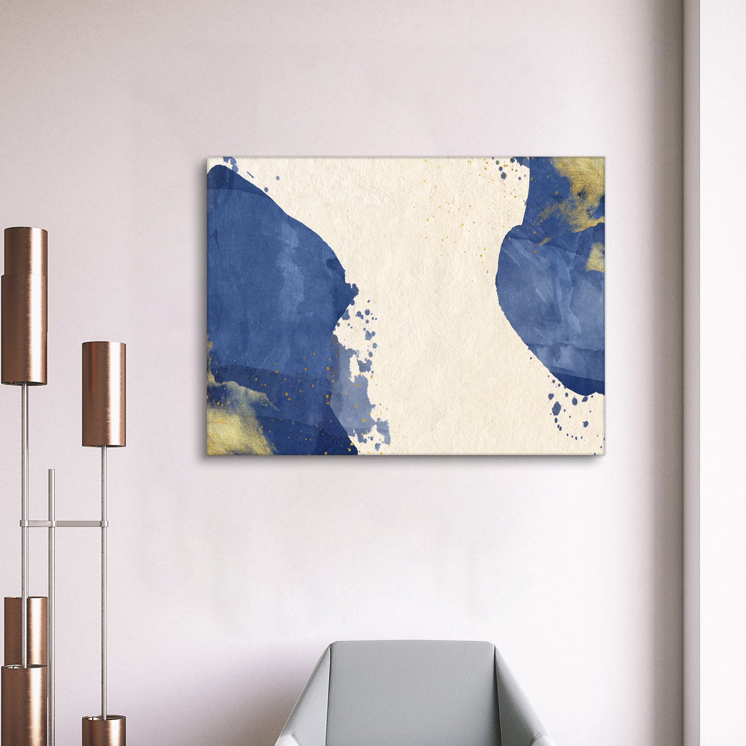 Framed Canvas Wall Art Decor Abstract Painting, Blue rectangle-framed-multicolor-christmas-oversized