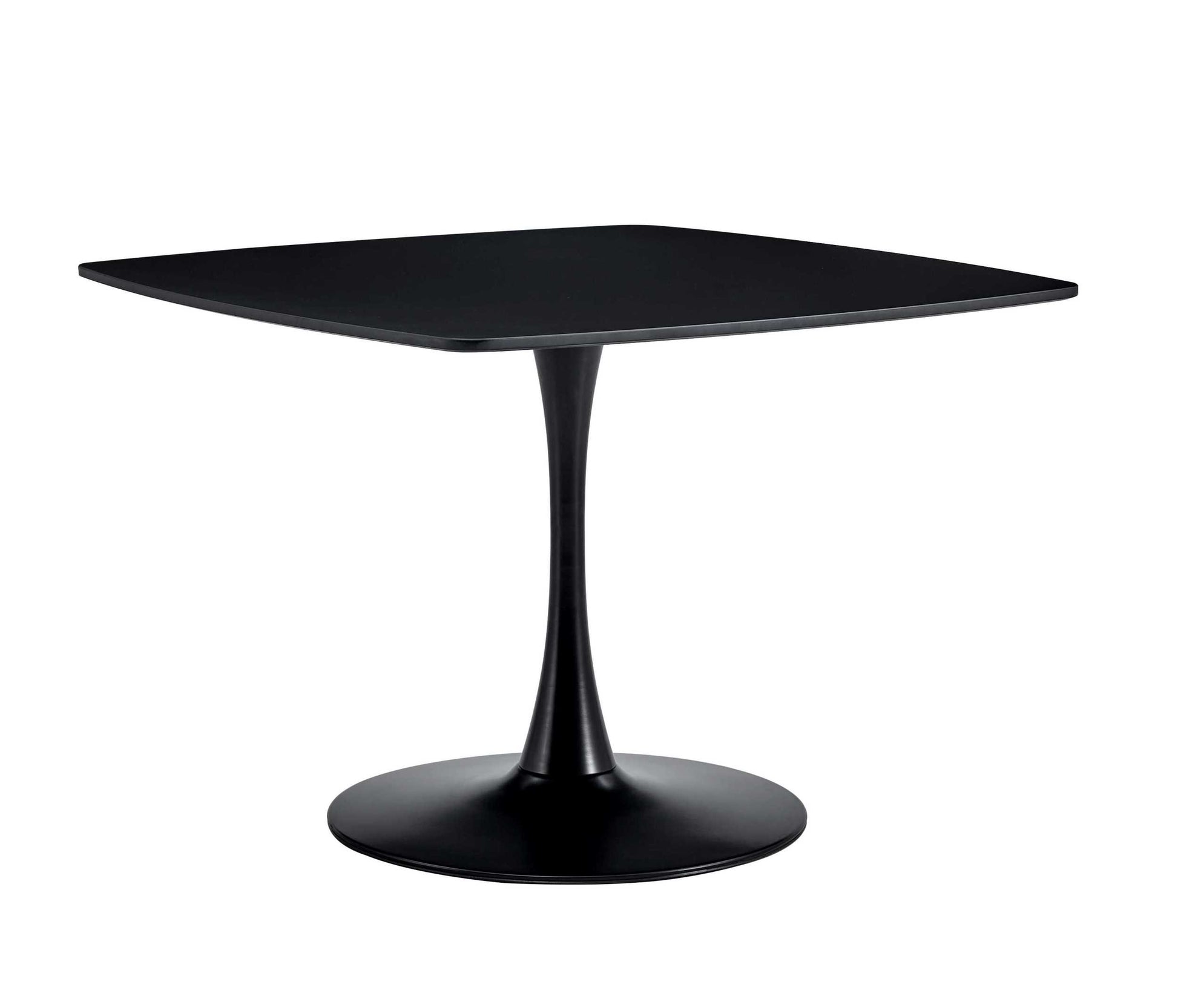 42.1"Black Table Mid Century Dining Table For 4 6 People With Round Mdf Table Top, Pedestal Dining Table, End Table Leisure Coffee Table Matte Black Kitchen & Dining Tables Mdf