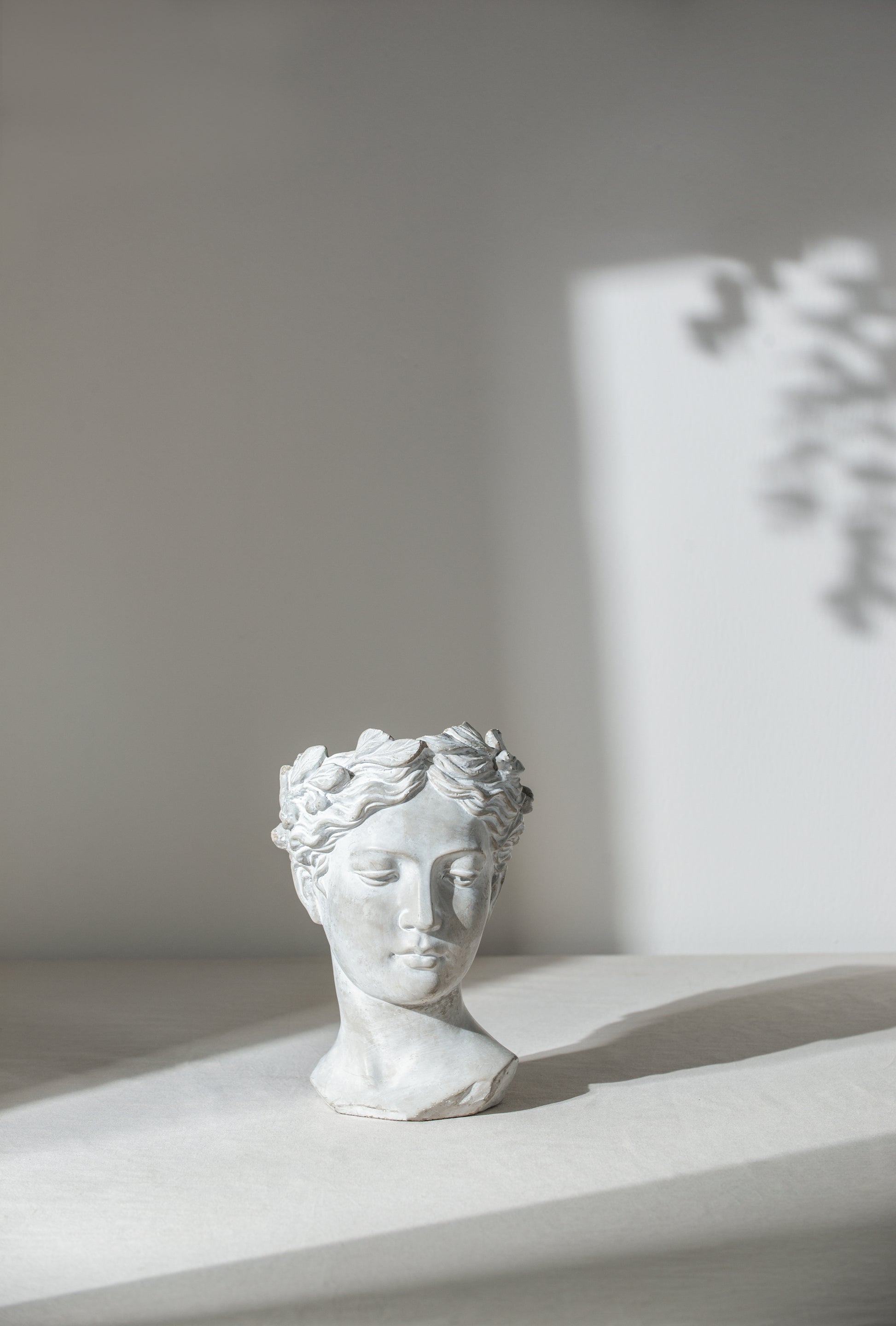 greek statue head planter pot Greek Style Cement Head Planter Indoor Outdoor Home Garden Decor, D7"