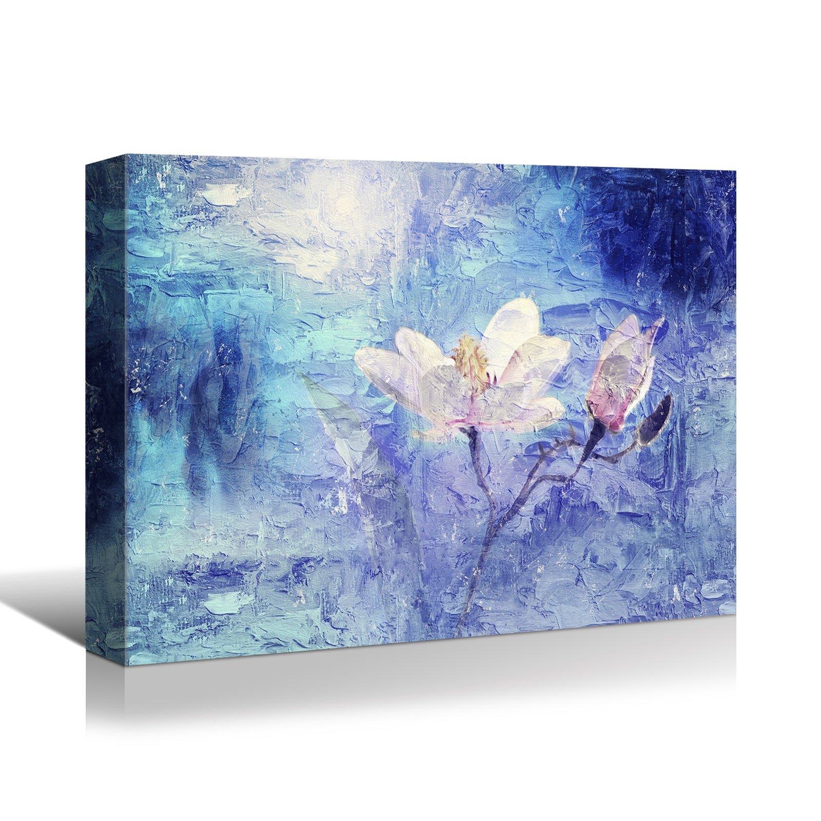 Framed Canvas Wall Art Decor Abstract Style Painting, Impressionism Lotus Painting Decoration For Office Living Room, Bedroom Decor Ready To Hang 2418In Thickness 1.5Inch Rectangle Framed Multicolor Oversized 41In Canvas Plants&Flowers