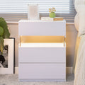 Led Nightstands 3 Drawer Dresser For Bedroom End Table With Acrylic Board Led Bedside Tables For Bedroom Living Room Bedside Furniture White White White 3 Drawers Bedroom Bedside Cabinet American Design,American Traditional,Boho,Casual,Classic Easy