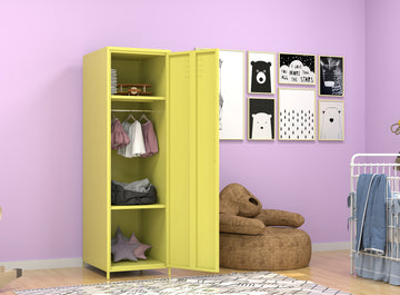 One Door Yellow Steel Storage Cabinet Yellow Metal