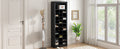 Stylish Design 30 Shoe Cubby Console, Contemporary Shoe Cabinet With Multiple Storage Capacity, Free Standing Tall Cabinet With Versatile Use For Hallway, Bedroom, Black Filing Cabinets Black Primary Living Space Particle Board