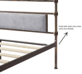 King Size High Boad Metal Bed With Soft Head And Tail, No Spring, Easy To Assemble, No Noise Box Spring Not Required King Grey Metal Bedroom Bed Frame Foam Velvet Metal