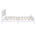 Queen Size Wood Platform Bed Frame,Retro Style Platform Bed With Wooden Slat Support,White White Wood
