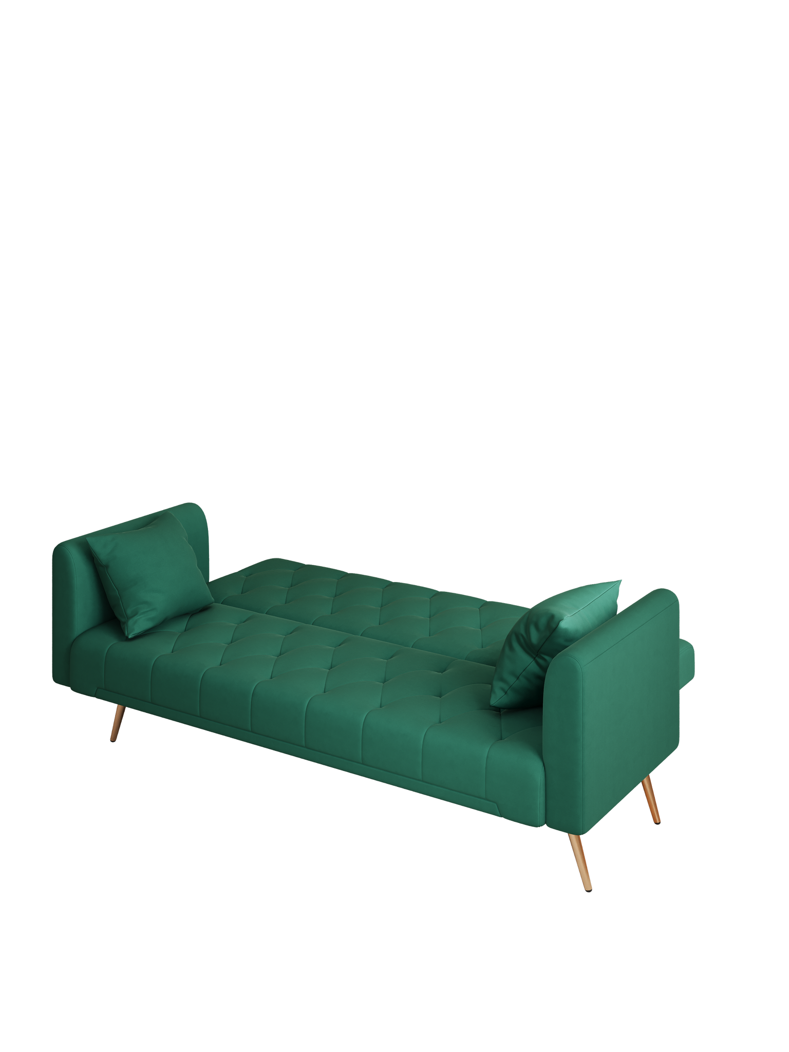 71" Convertible Double Folding Living Room Sofa Bed green-velvet