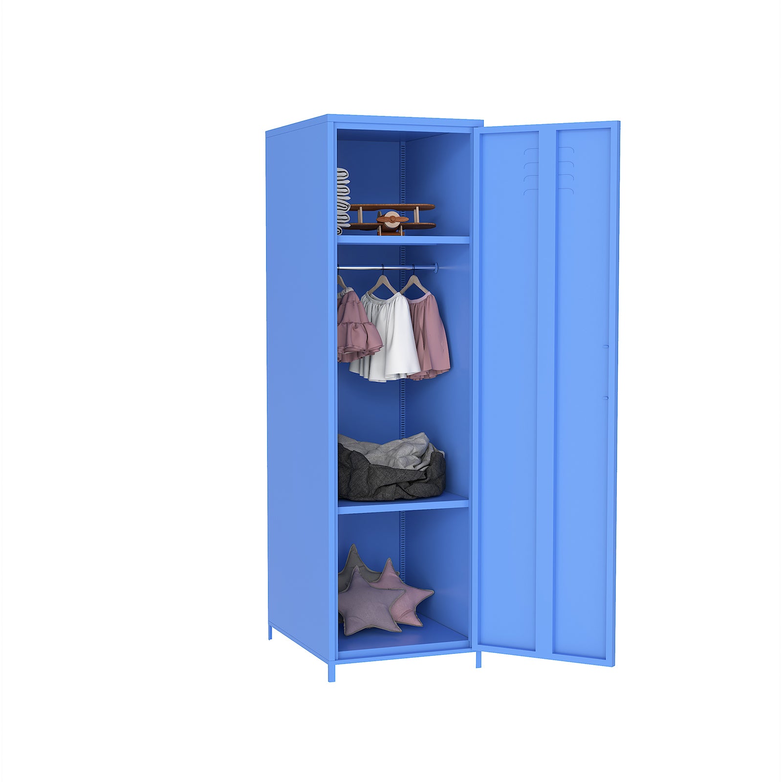 Blue Steel Storage Cabinet One Door Blue Metal