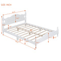 Queen Size Wood Platform Bed Frame,Retro Style Platform Bed With Wooden Slat Support,White White Wood
