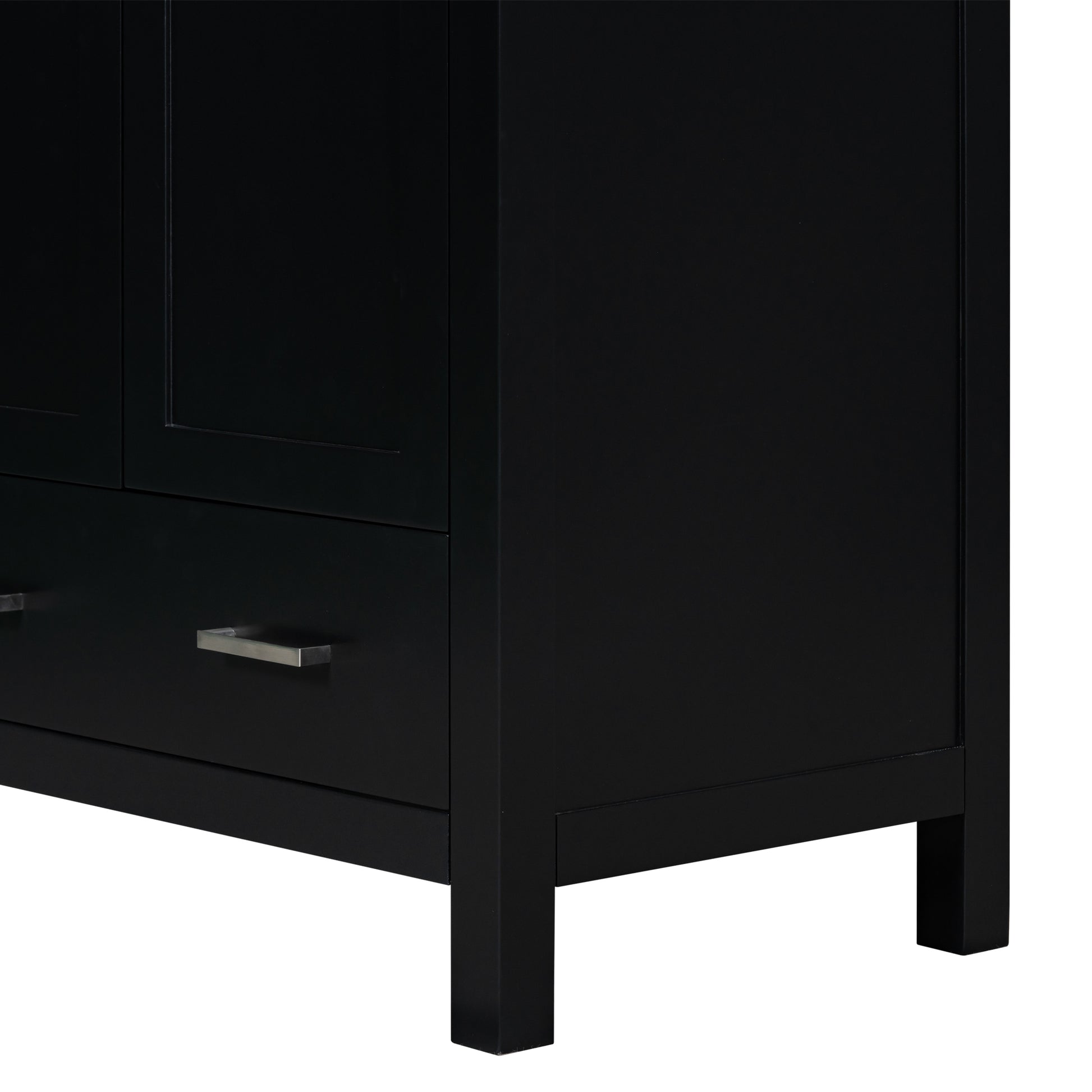 30" Black Bathroom Vanity With Single Sink, Combo Cabinet Undermount Sink, Bathroom Storage Cabinet With 2 Doors And A Drawer, Soft Closing, Multifunctional Storage, Solid Wood Frame Black Bathroom Solid Wood Mdf