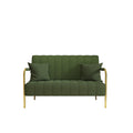 59Inch Green Teddy Fleece Sofa, Two Throw Pillows, Suitable For Living Room, Apartment, Home Office Green Fabric 2 Seat
