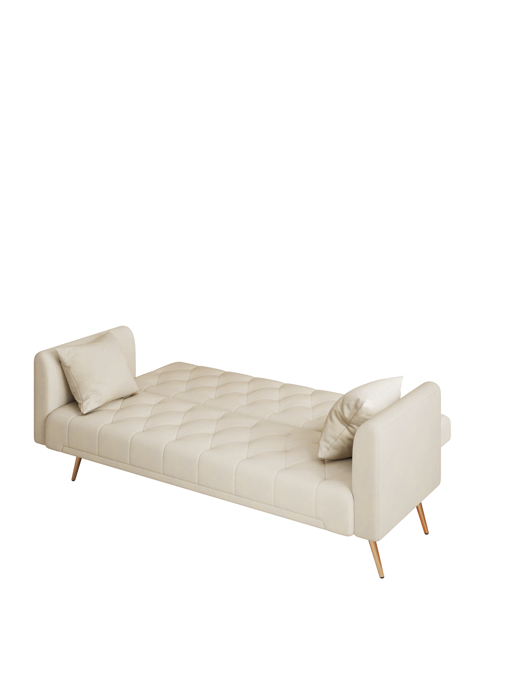 71 Inch Convertibleseat Sofa, American Retro Beige Velvet, Suitable For Small Living Room, Bedroom, Office Beige Velvet 2 Seat