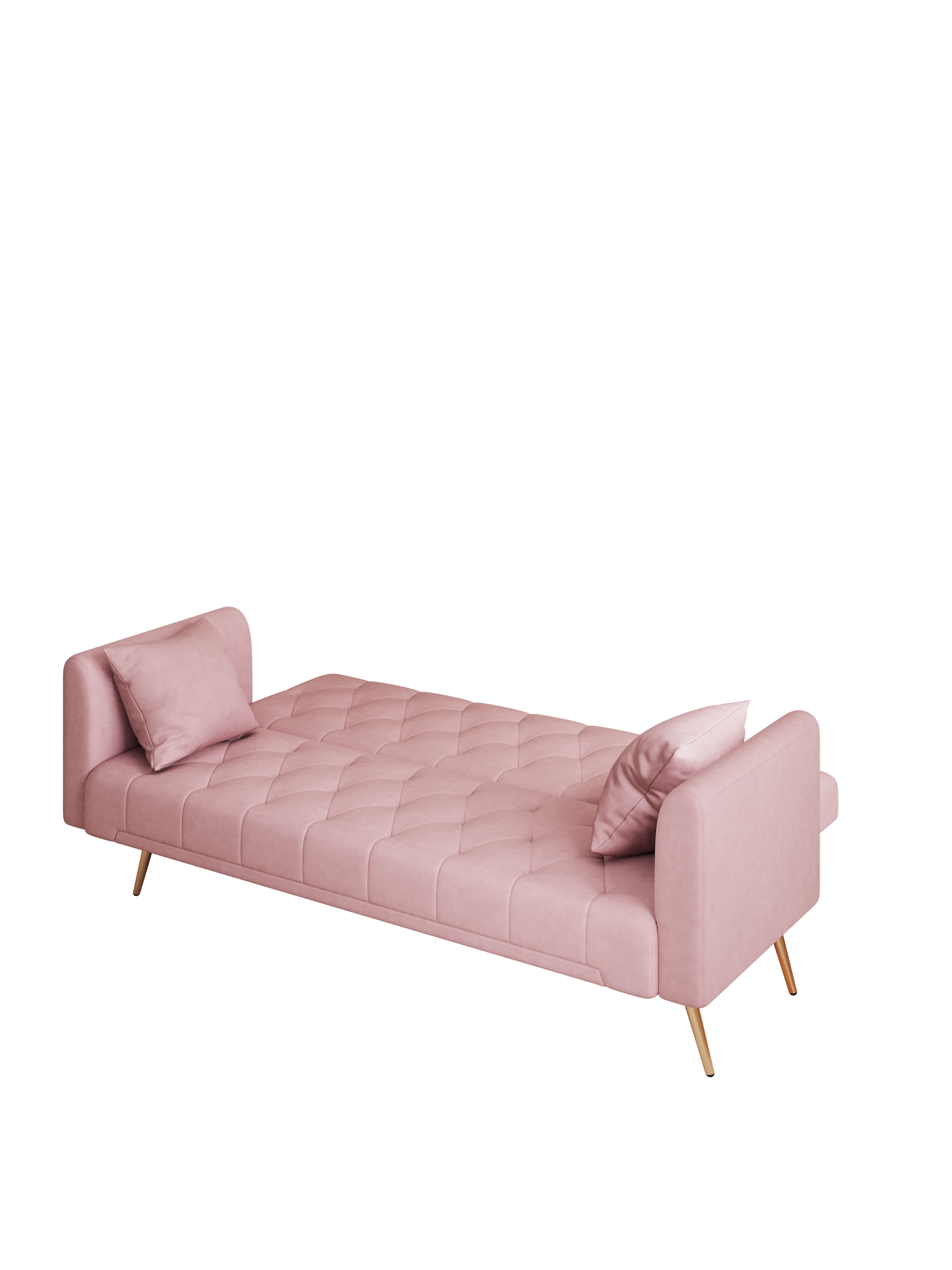 71" Convertible Double Folding Living Room Sofa Bed pink-velvet