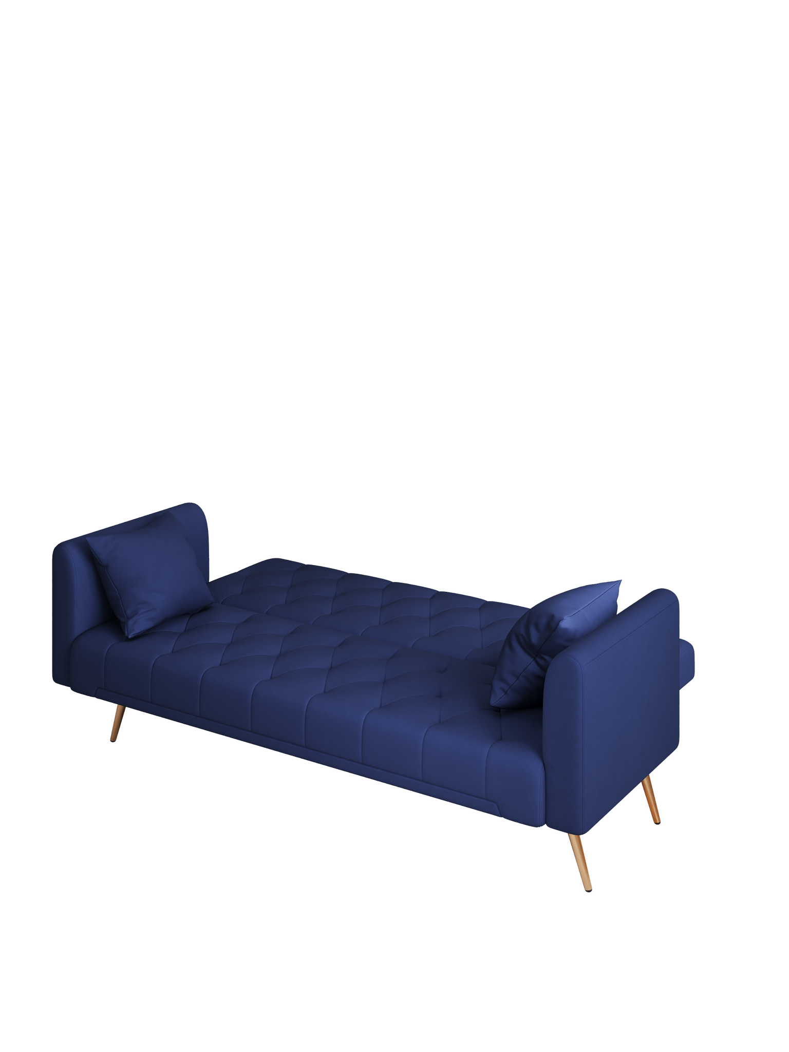 71" Convertible Double Folding Living Room Sofa Bed blue-velvet
