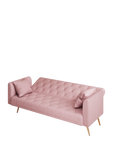 71 Inch Convertibleseat Sofa, American Retro Pink Velvet, Suitable For Small Living Room, Bedroom, Office Pink Velvet 2 Seat