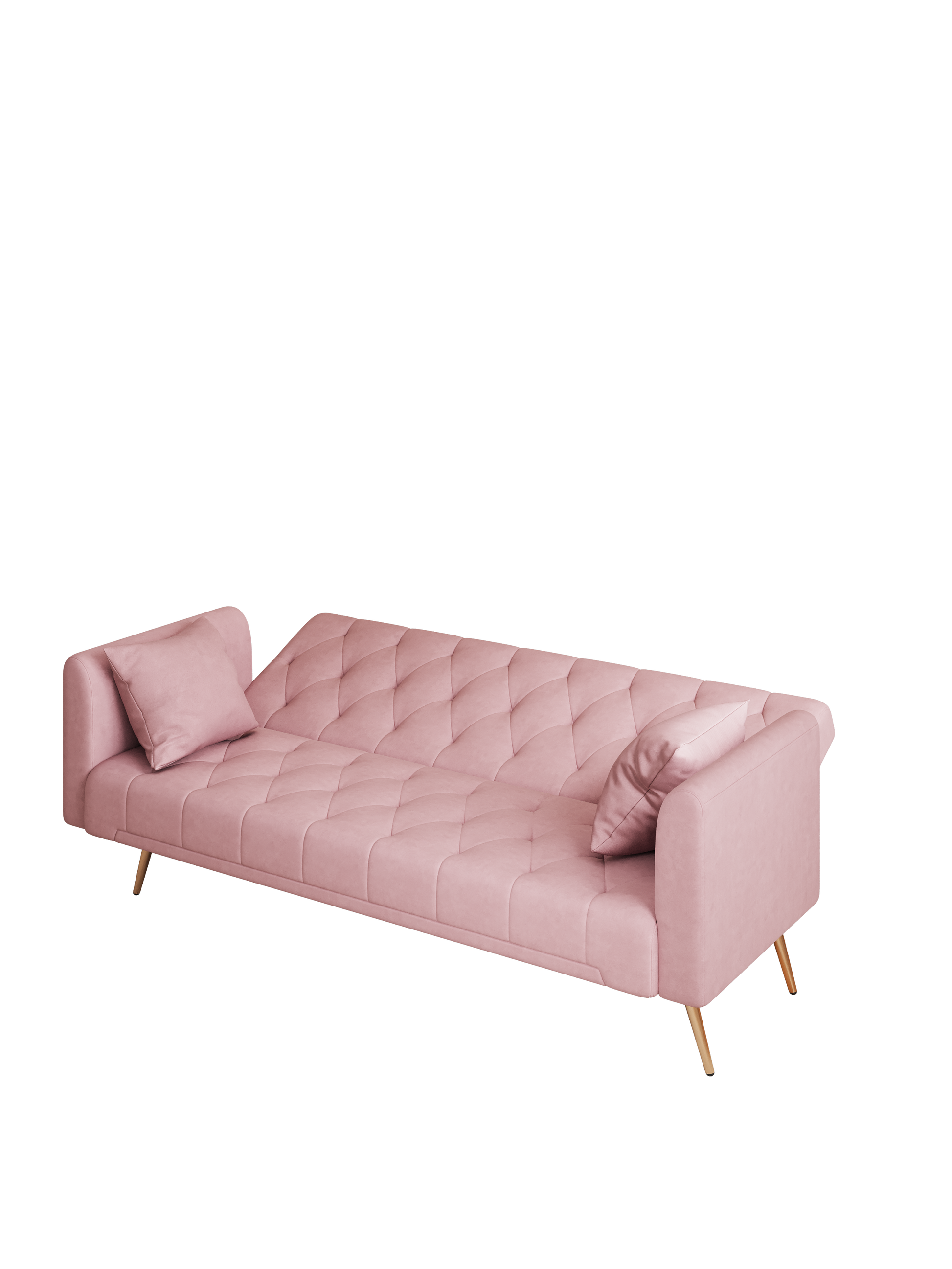 71 Inch Convertibleseat Sofa, American Retro Pink Velvet, Suitable For Small Living Room, Bedroom, Office Pink Velvet 2 Seat