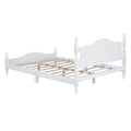 Queen Size Wood Platform Bed Frame,Retro Style Platform Bed With Wooden Slat Support,White White Wood