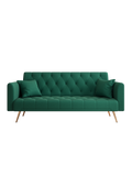 71 Inch Convertibleseat Sofa, American Retro Green Velvet, Suitable For Small Living Room, Bedroom, Office Green Velvet 2 Seat