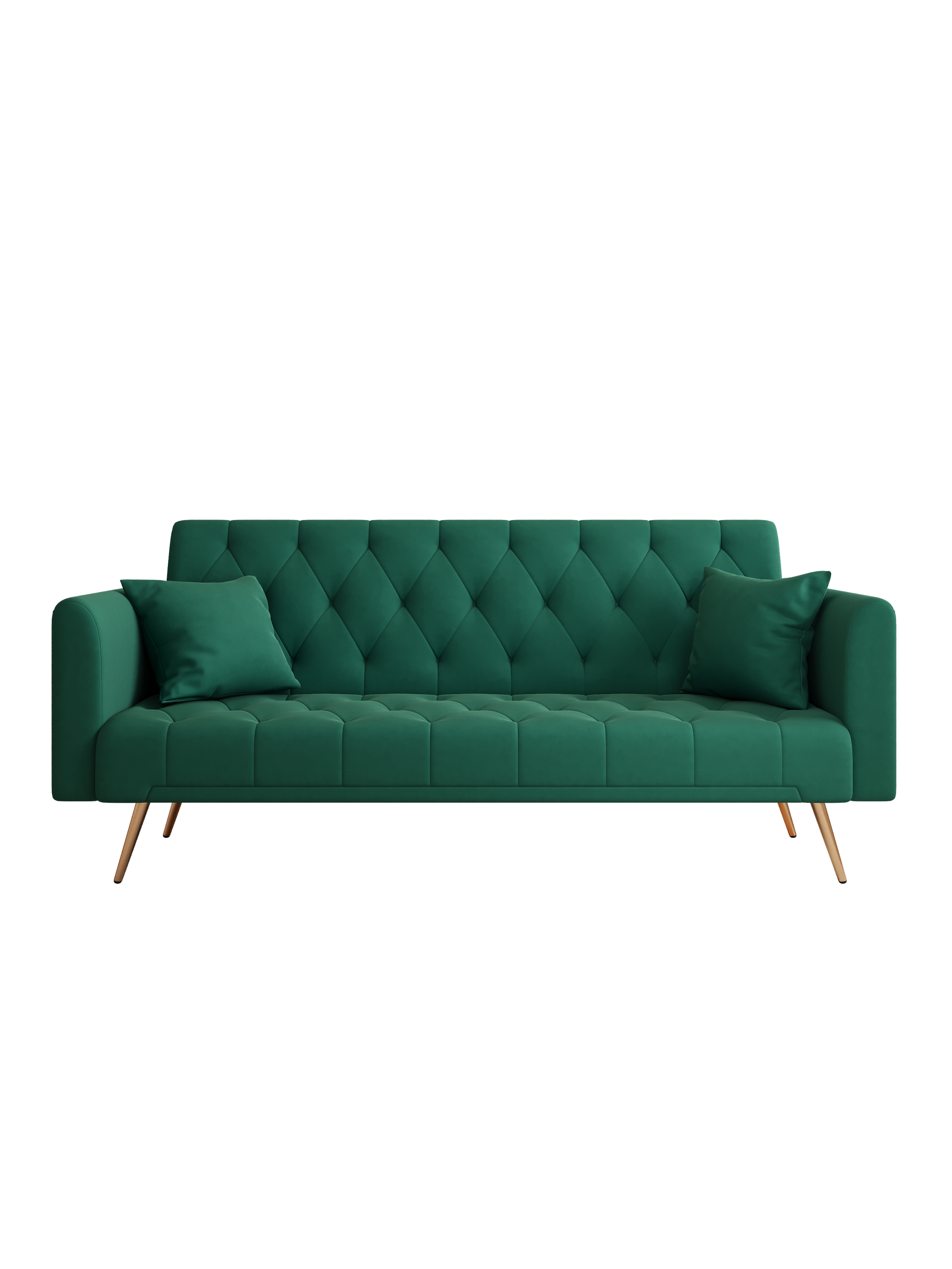 71" Convertible Double Folding Living Room Sofa Bed green-velvet