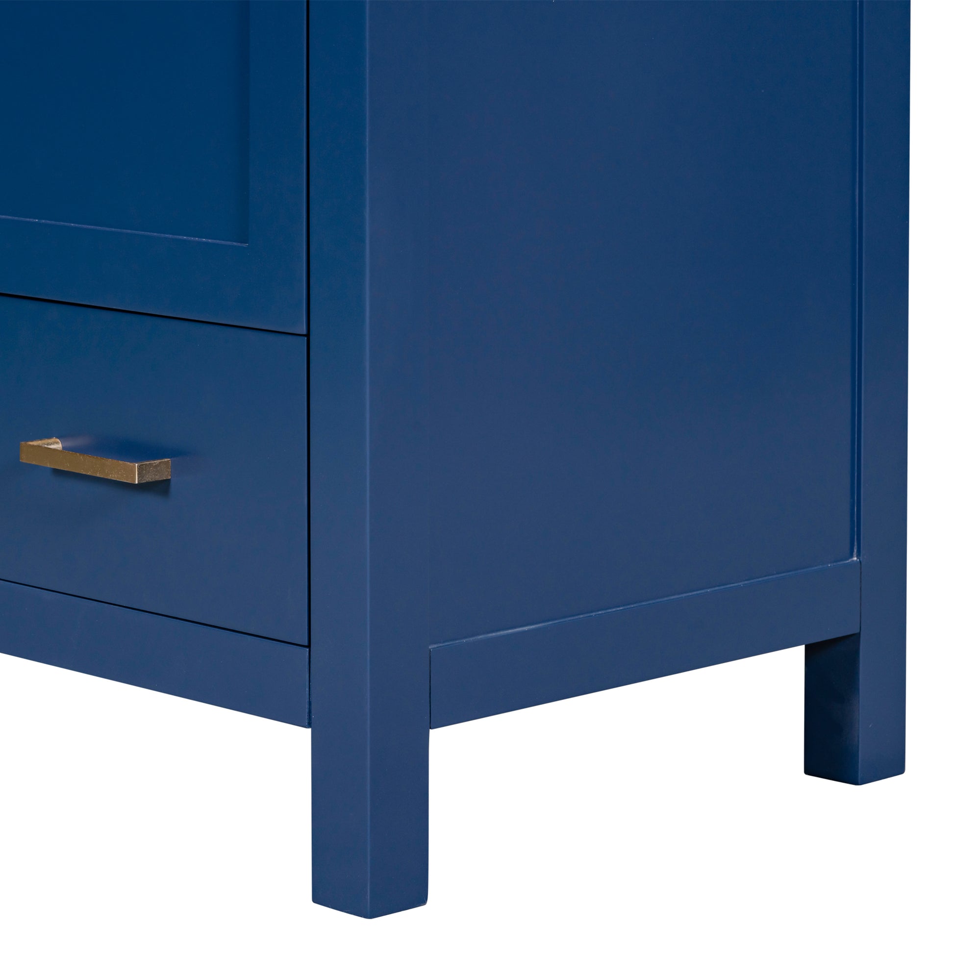 30" Blue Bathroom Vanity With Single Sink, Combo Cabinet Undermount Sink, Bathroom Storage Cabinet With 2 Doors And A Drawer, Soft Closing, Multifunctional Storage, Solid Wood Frame Blue Solid Wood Mdf Resin