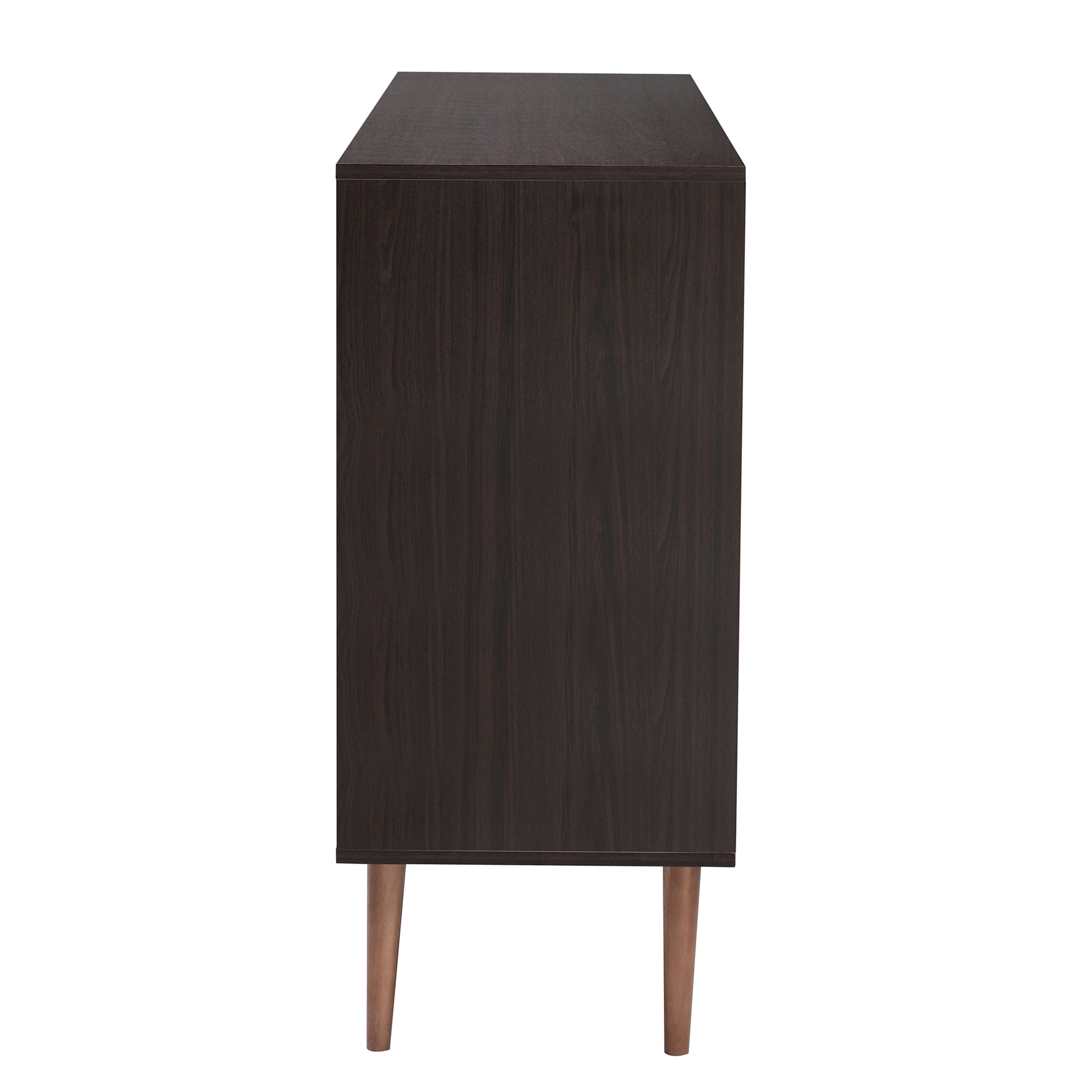 Featured Two Door Storage Cabinet With Three Drawers And Metal Handlessuitable For Corridors, Entrances, Living Rooms, And Study 3 4 Drawers Brown Primary Living Space Drawers Included Mdf