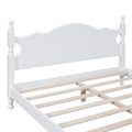 Queen Size Wood Platform Bed Frame,Retro Style Platform Bed With Wooden Slat Support,White White Wood