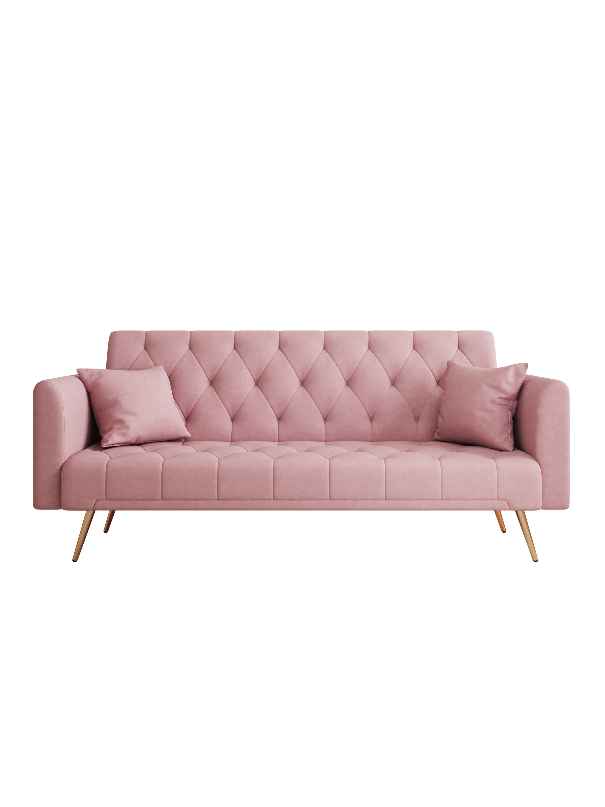 71 Inch Convertibleseat Sofa, American Retro Pink Velvet, Suitable For Small Living Room, Bedroom, Office Pink Velvet 2 Seat