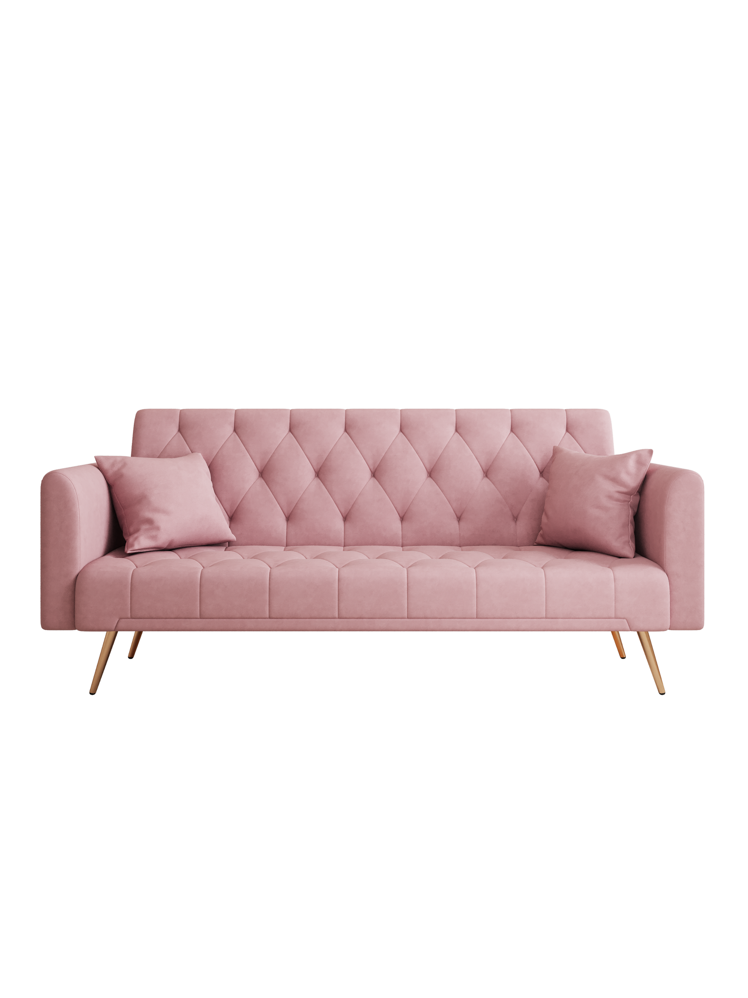 71" Convertible Double Folding Living Room Sofa Bed pink-velvet