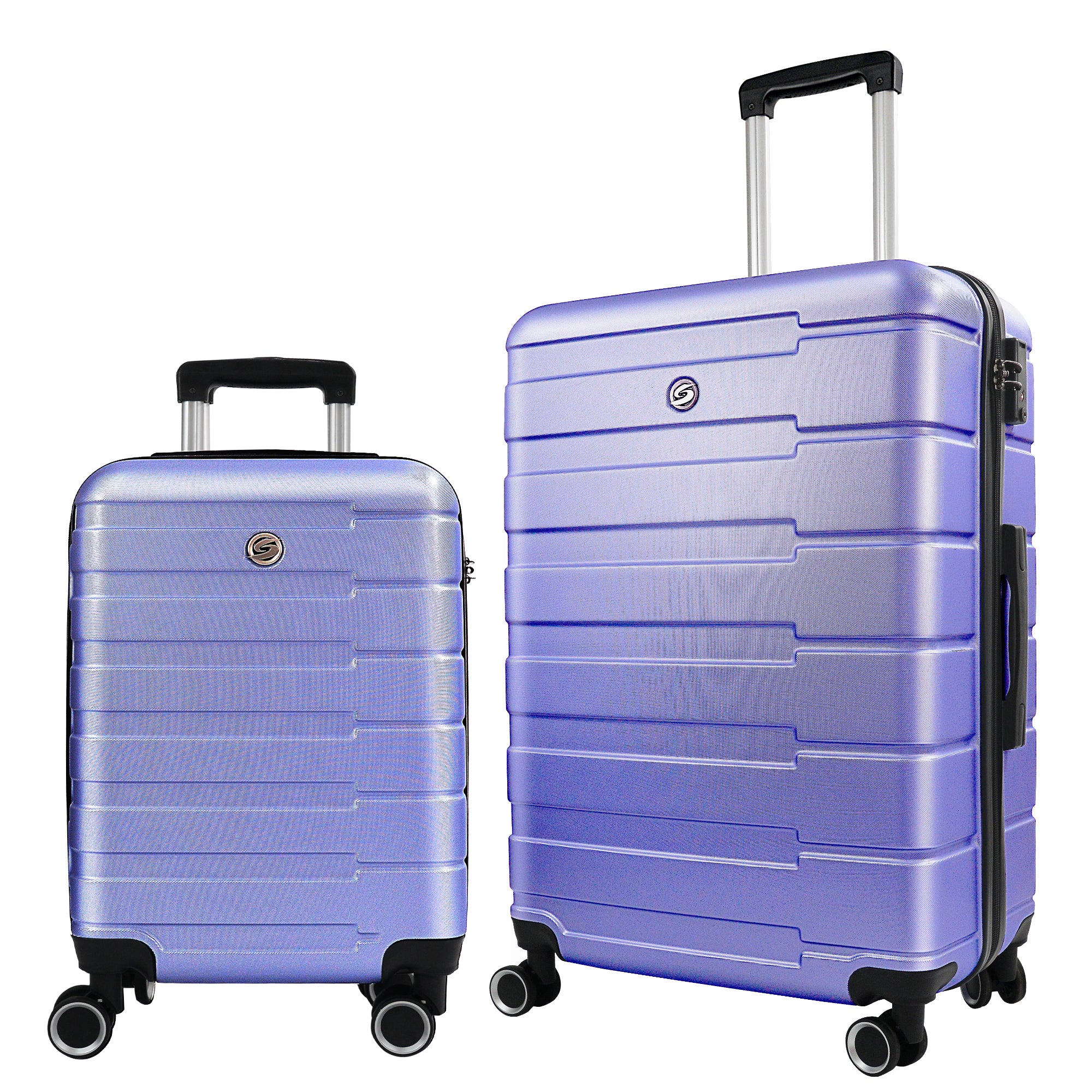 Luggage Sets 2 Piece, 20 inch 24 inch Carry on Luggage lavender purple-abs