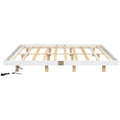 King Size Floating Bed With Led Lights Underneath,Modern King Size Low Profile Platform Bed With Led Lights,White King White Wood Bedroom American Design Pine Bed Frame Pine