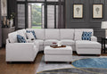 Tina 8 Pieces Upholstered Sectional With Ottoman Light Gray Foam Linen