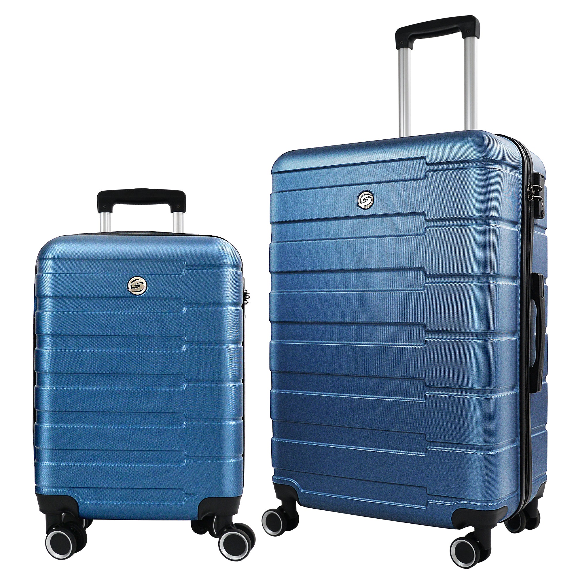 Luggage Sets 2 Piece, 20 inch 24 inch Carry on Luggage dark blue-abs