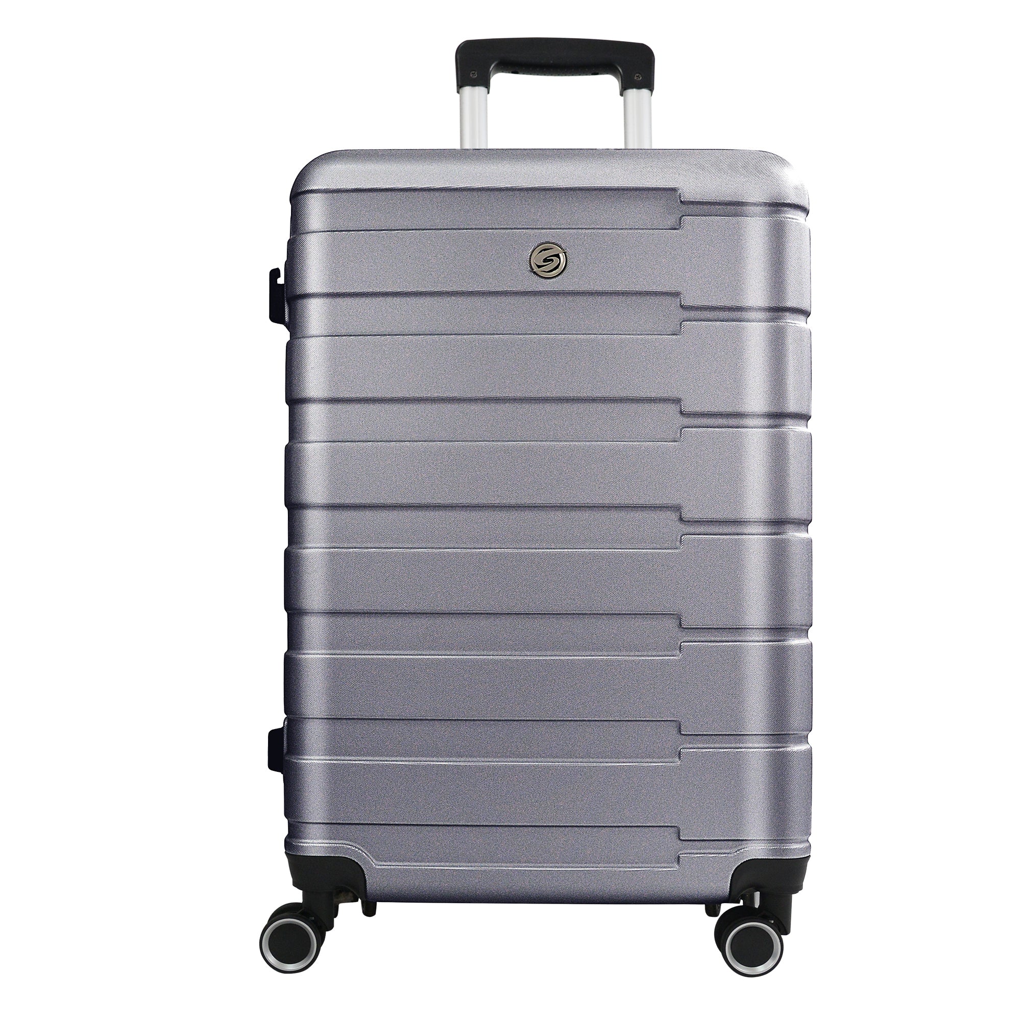 Luggage Sets 2 Piece, 20 inch 24 inch Carry on Luggage silver+grey-abs
