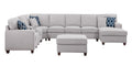 Eric 9 Pieces Upholstered Sectional With Ottoman Light Gray Foam Linen