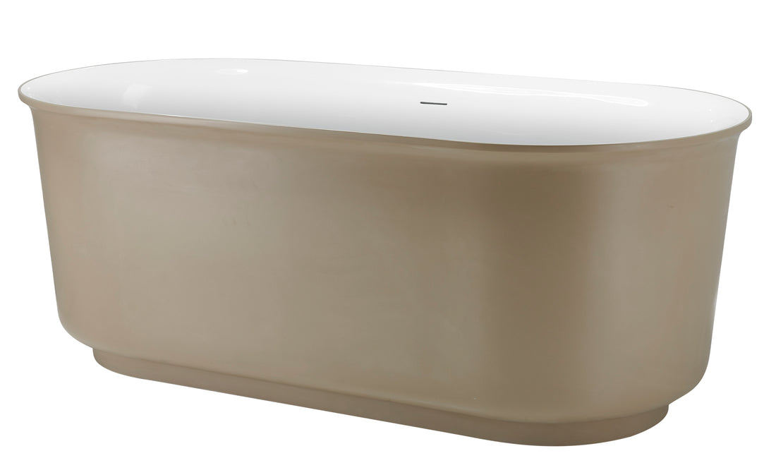 59 Inch 100% Acrylic Freestanding Tub, Modern