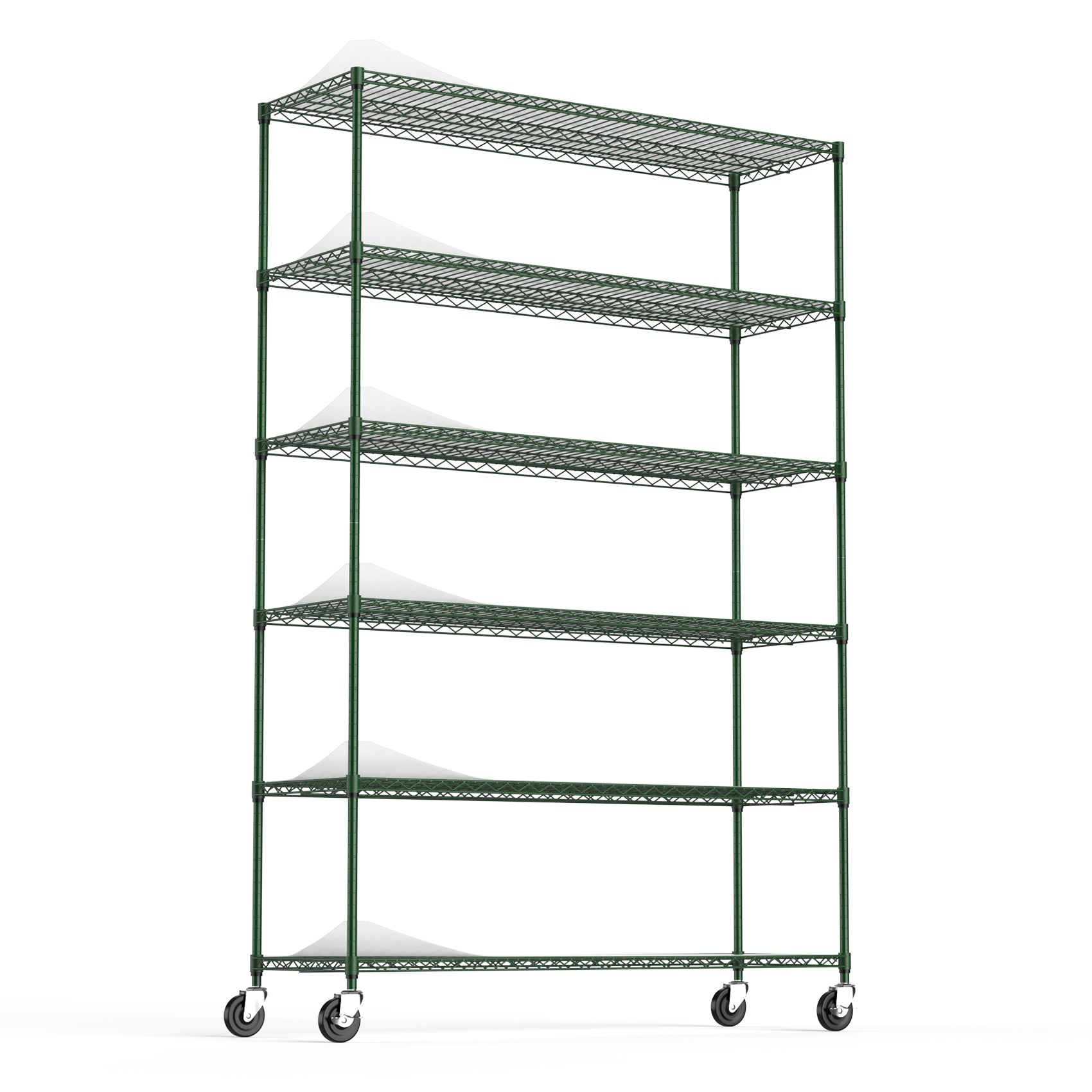 6 Tier Wire Shelving Unit, 6000 LBS NSF Height green-iron+plastic