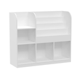 Kids Bookcase And Bookshelf, Multifunctional Bookcase With 3 Collapsible Fabric Drawers, Bookcase Display Stand, Toy Storage Organizer For Bedroom, Playroom, Hallway White Gray White Mdf