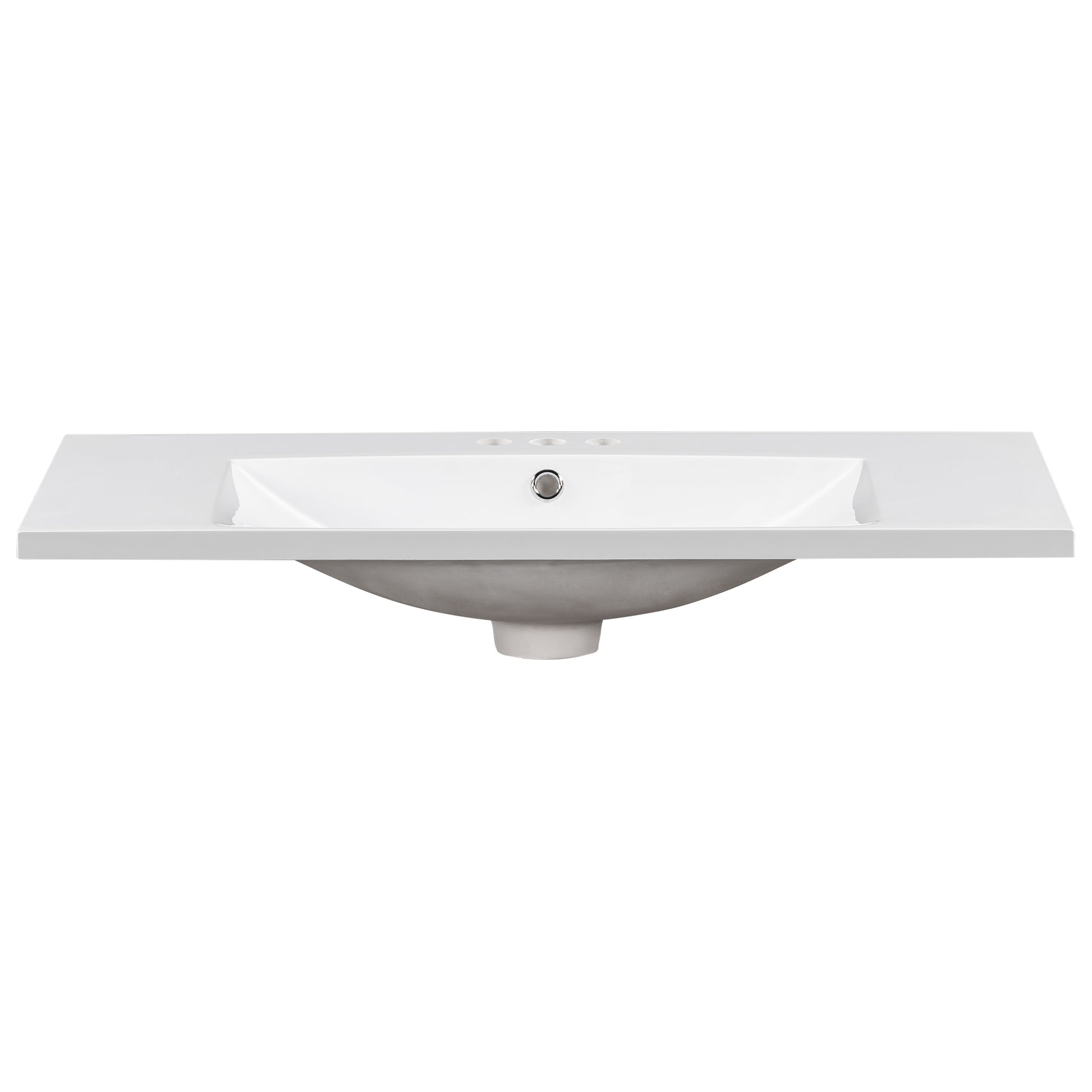 36" Single Bathroom Basin Sink, Vanity Top Only, 3 Faucet Holes, Resin Old Sku: Wf310598Aak White Bathroom Resin